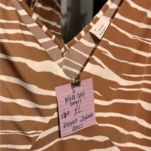 Brown and cream zebra pattern dress